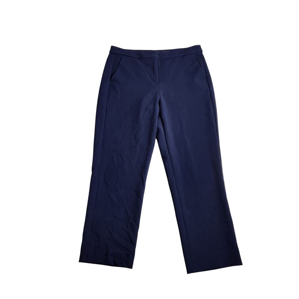 J.Crew Kate Navy Straight-Leg Pants Cotton Blend Womens Size 12